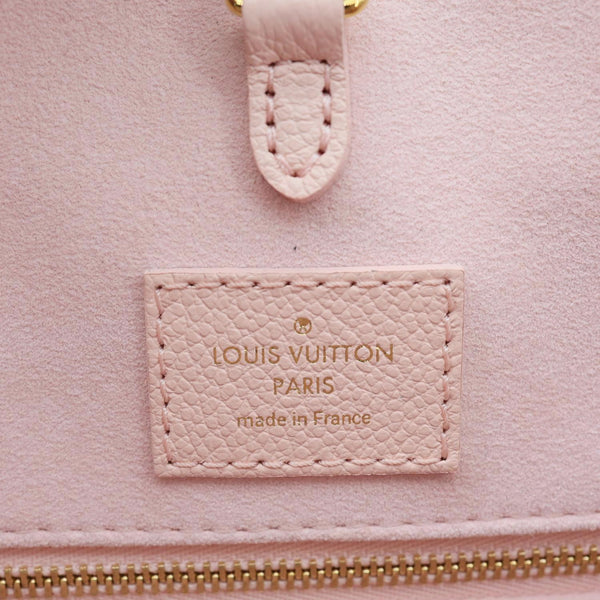 LOUIS VUITTON Onthego MM Giant Monogram Empreinte Leather Tote Bag Pink
