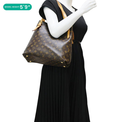 LOUIS VUITTON Voltaire Monogram Canvas Shoulder Bag Brown