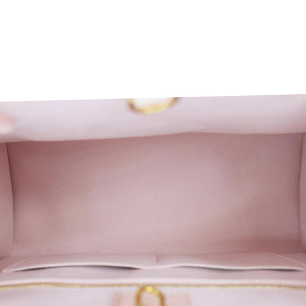 LOUIS VUITTON Onthego MM Giant Monogram Empreinte Leather Tote Bag Pink