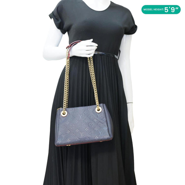 LOUIS VUITTON Surene BB Empreinte Leather Shoulder Bag Navy Blue