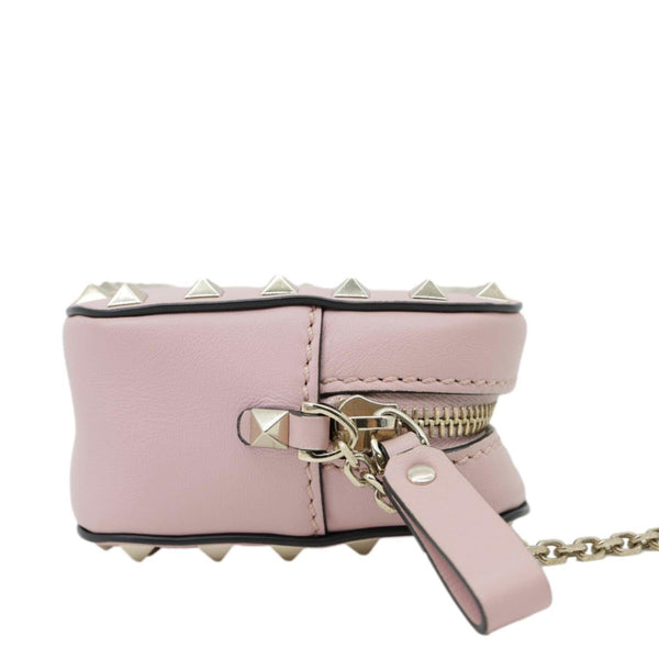 VALENTINO Rockstud Small Calfskin Leather Chain Camera Crossbody Bag Light Pink