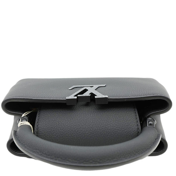 LOUIS VUITTON Capucines East-West Mini Matte Taurillon Leather Crossbody Bag Black