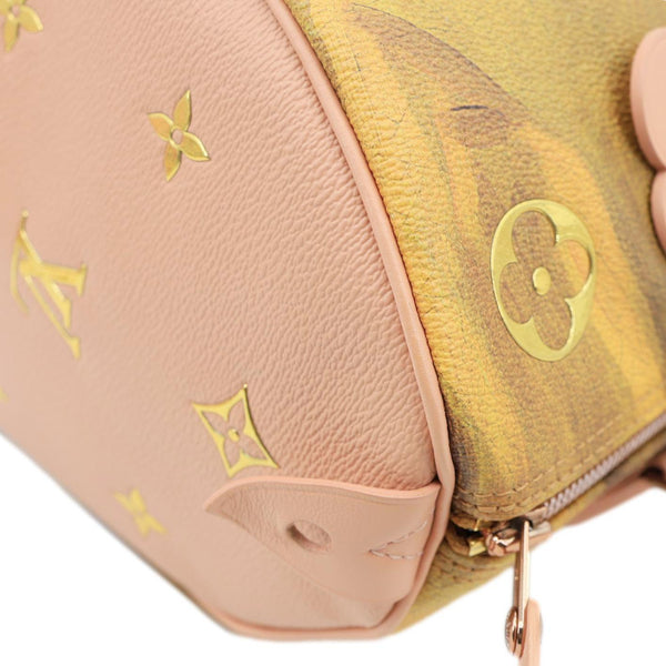 LOUIS VUITTON Speedy 30 Fragonard Coated Canvas Satchel Bag Pink