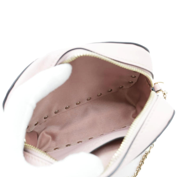VALENTINO Rockstud Small Calfskin Leather Chain Camera Crossbody Bag Light Pink