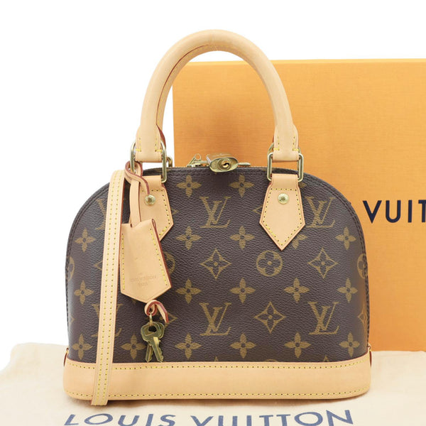 LOUIS VUITTON Alma BB Monogram Canvas Crossbody Bag Brown