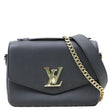 LOUIS VUITTON Lockme Oxford Grained Leather Crossbody Bag Black