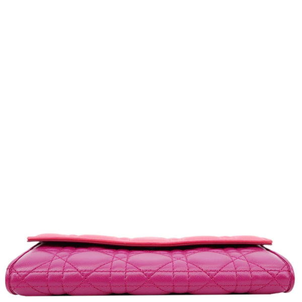 CHRISTIAN DIOR Lady Dior Quilted Cannage Leather Chain Wallet Pink