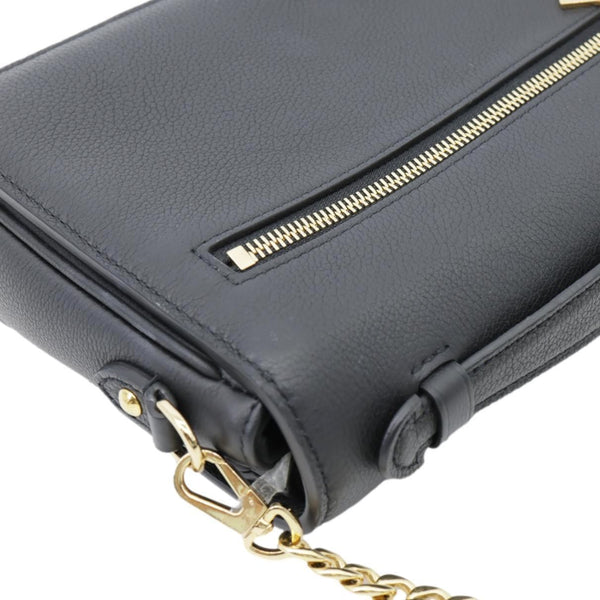 LOUIS VUITTON Lockme Oxford Grained Leather Crossbody Bag Black