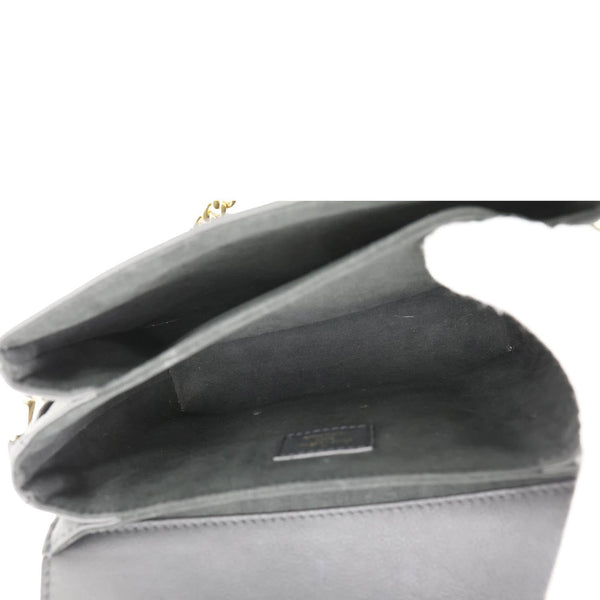 LOUIS VUITTON Lockme Oxford Grained Leather Crossbody Bag Black