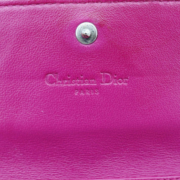CHRISTIAN DIOR Lady Dior Quilted Cannage Leather Chain Wallet Pink