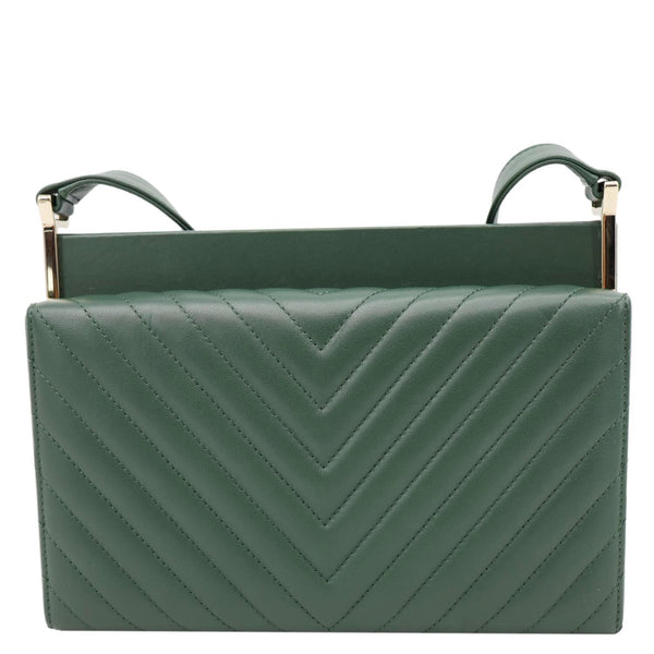 CHANEL Reissue Box Chevron Lambskin Leather Clutch Bag Green