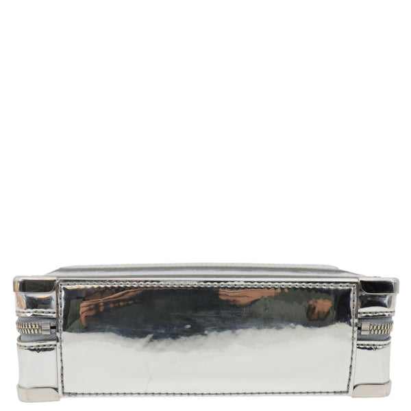 LOUIS VUITTON Handle Trunk Monogram Miroir Leather Shoulder Bag Silver