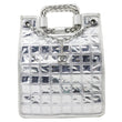 CHANEL Large Vinyl Ice Cube Shopper Tote Bag Silver