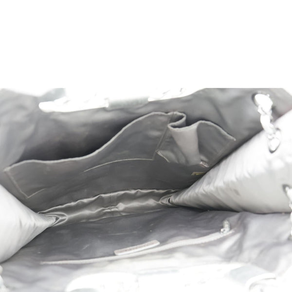 CHANEL Large Vinyl Ice Cube Shopper Tote Bag Silver