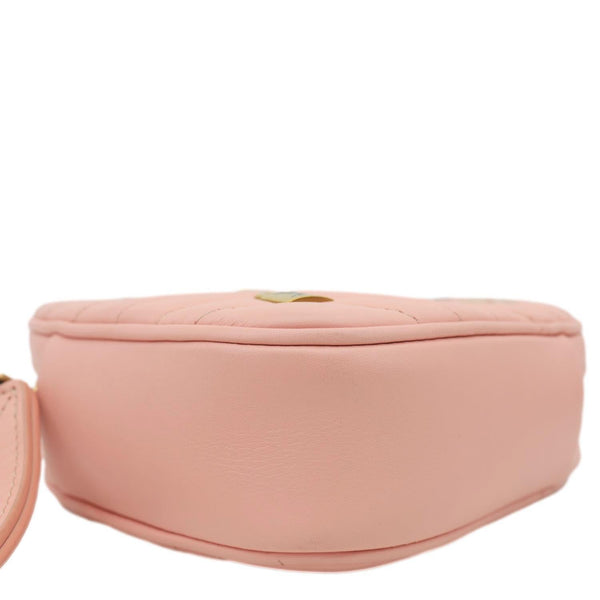 LOUIS VUITTON New Wave Heart Quilted Leather Shoulder Bag Dusty Pink