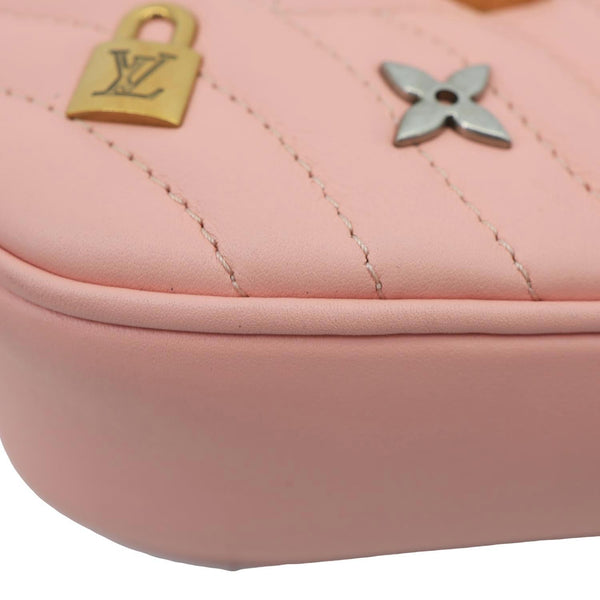 LOUIS VUITTON New Wave Heart Quilted Leather Shoulder Bag Dusty Pink