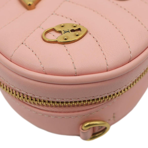 LOUIS VUITTON New Wave Heart Quilted Leather Shoulder Bag Dusty Pink