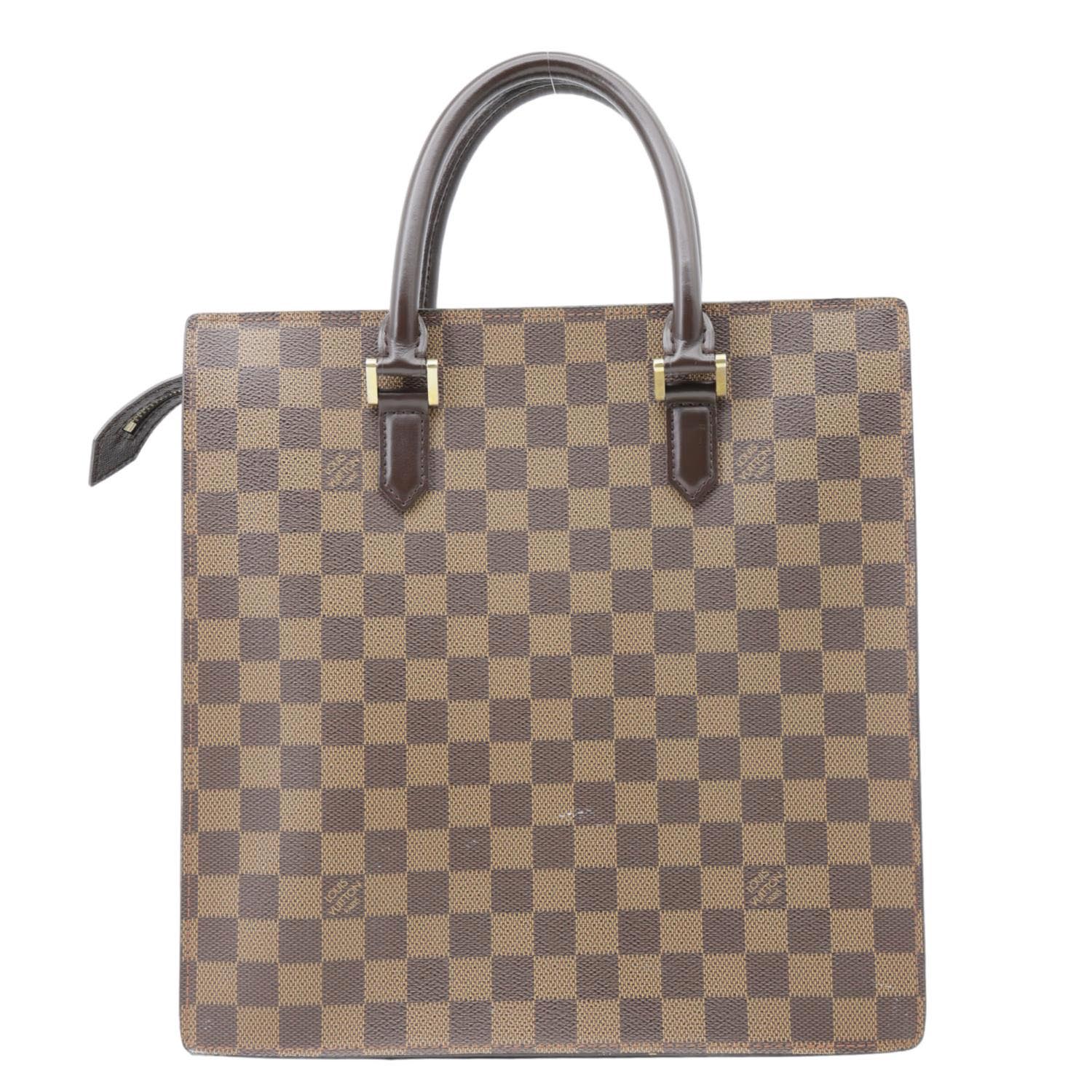 LOUIS VUITTON Venice Sac Plat PM Damier Ebene Tote Bag Brown