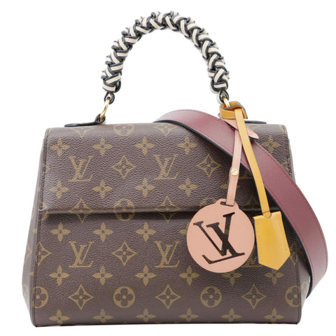 LOUIS VUITTON Braided Cluny BB Monogram Canvas Shoulder Bag Brown