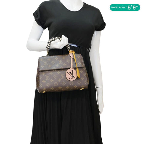LOUIS VUITTON Braided Cluny BB Monogram Canvas Shoulder Bag Brown