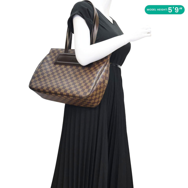 LOUIS VUITTON Parioli PM Damier Ebene Tote Shoulder Bag Brown