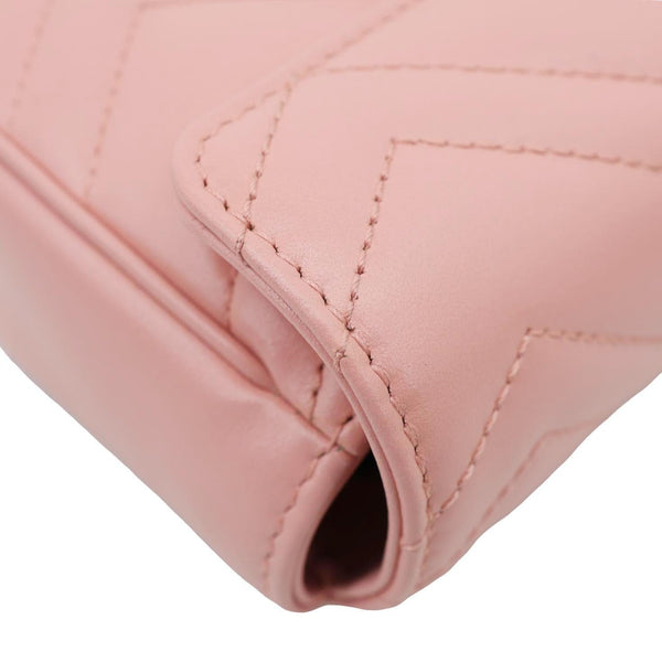 GUCCI GG Marmont Super Mini Matelasse Leather Crossbody Bag Pink 476433