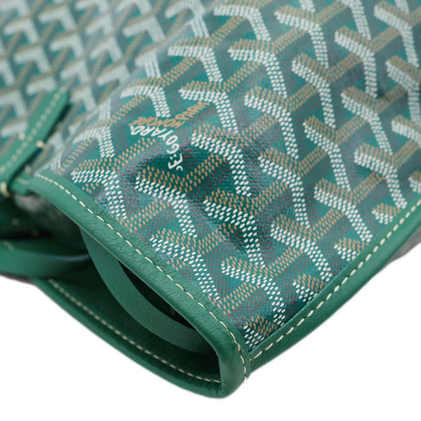 GOYARD Anjou PM Chevron Print Canvas Tote Bag Green