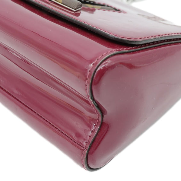 LOUIS VUITTON Twist PM Monogram Patent Leather Shoulder Bag Red