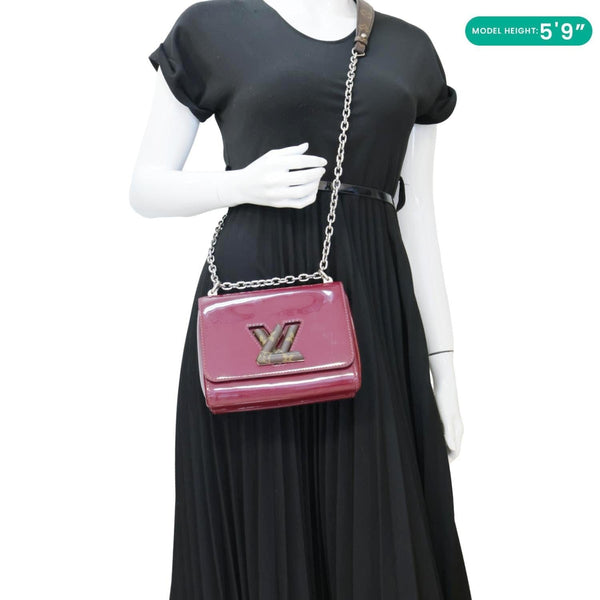 LOUIS VUITTON Twist PM Monogram Patent Leather Shoulder Bag Red