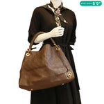 LOUIS VUITTON Artsy MM Monogram Empreinte Leather Hobo Bag Brown