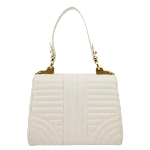 PRADA Diagramme Flap Leather Crossbody Bag White