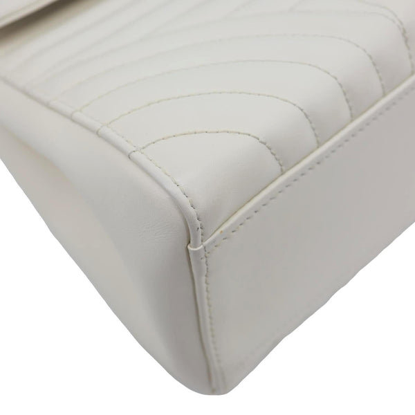 PRADA Diagramme Flap Leather Crossbody Bag White