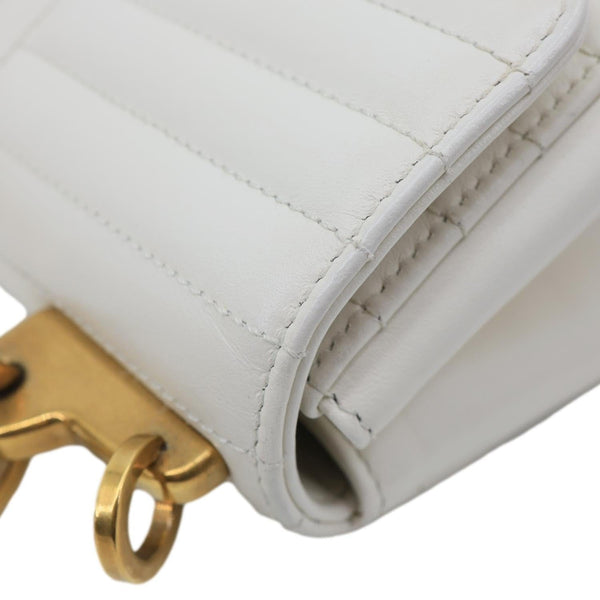 PRADA Diagramme Flap Leather Crossbody Bag White
