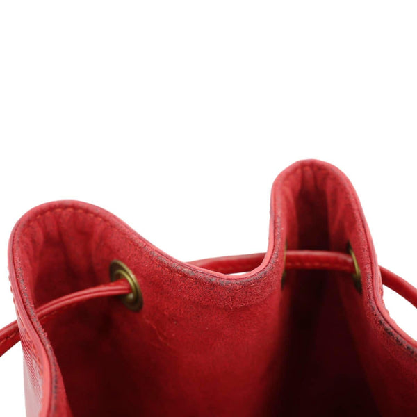 LOUIS VUITTON Petite Noe Epi Leather Shoulder Bag Red