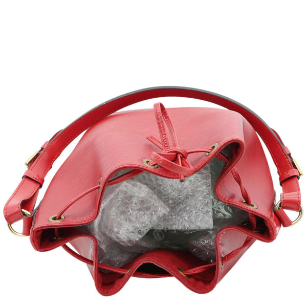 LOUIS VUITTON Petite Noe Epi Leather Shoulder Bag Red