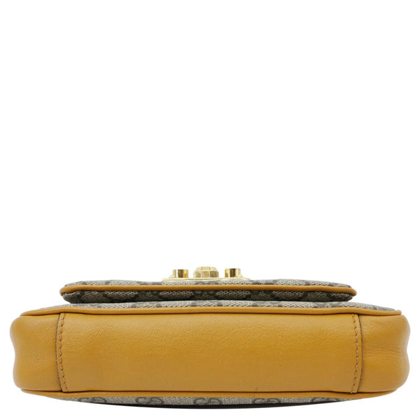 GUCCI Padlock Front Pocket Flap Mini GG Canvas Shoulder Bag Beige 658487