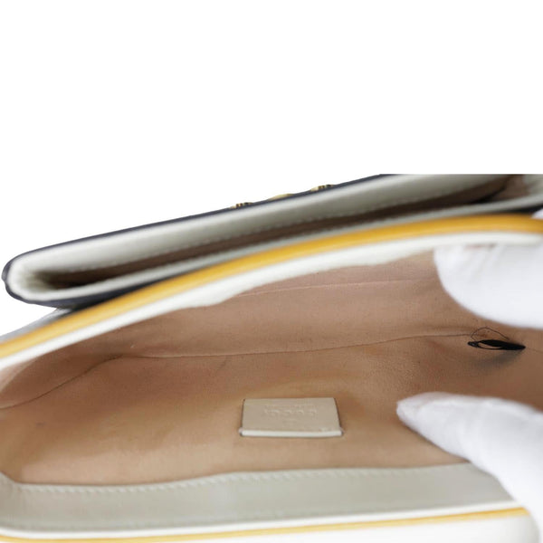 GUCCI Padlock Front Pocket Flap Mini GG Canvas Shoulder Bag Beige 658487