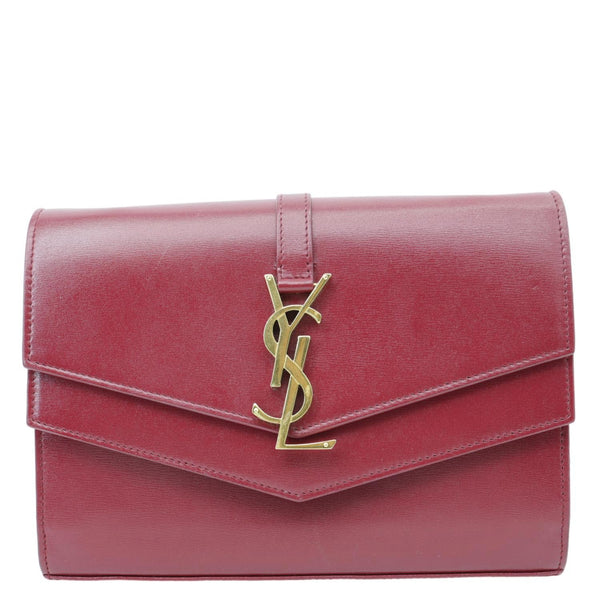 YVES SAINT LAURENT Sulpice Chain Smooth Calfskin Shoulder Bag Red