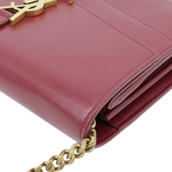 YVES SAINT LAURENT Sulpice Chain Smooth Calfskin Shoulder Bag Red