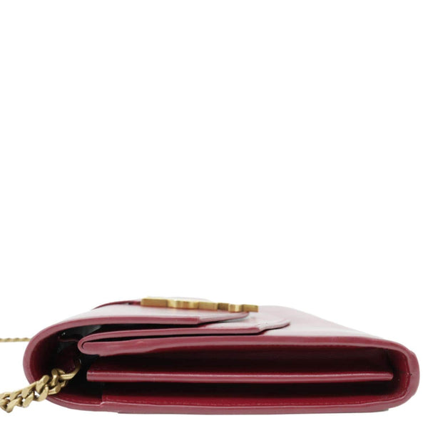 YVES SAINT LAURENT Sulpice Chain Smooth Calfskin Shoulder Bag Red