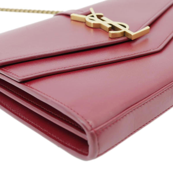 YVES SAINT LAURENT Sulpice Chain Smooth Calfskin Shoulder Bag Red