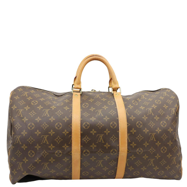 LOUIS VUITTON Keepall 50 Monogram Canvas Travel Bag Brown