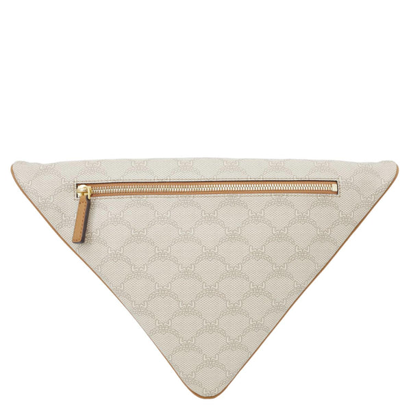 MCM Triangle Lauretos Visetos Canvas Pouch Shoulder Bag Beige