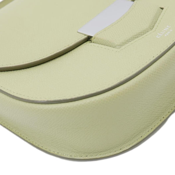CELINE Trotteur Small Grained Calfskin Leather Shoulder Bag Sage