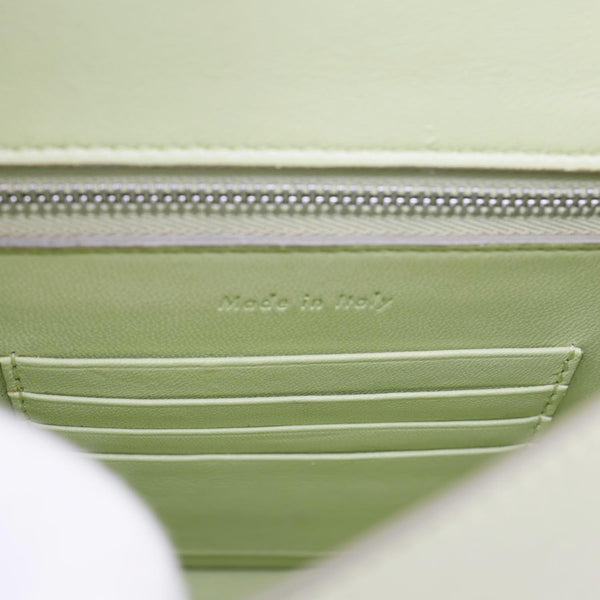 CELINE Trotteur Small Grained Calfskin Leather Shoulder Bag Sage