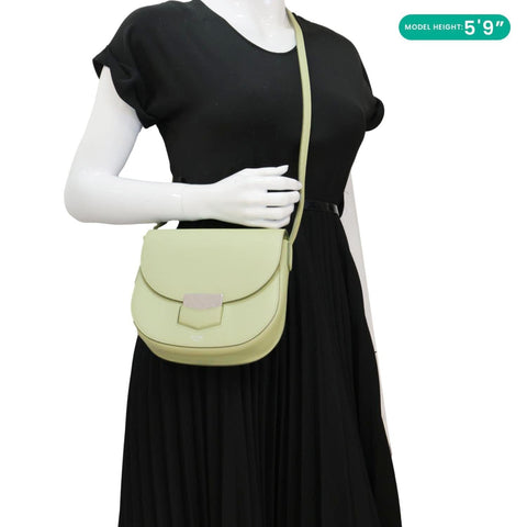 CELINE Trotteur Small Grained Calfskin Leather Shoulder Bag Sage