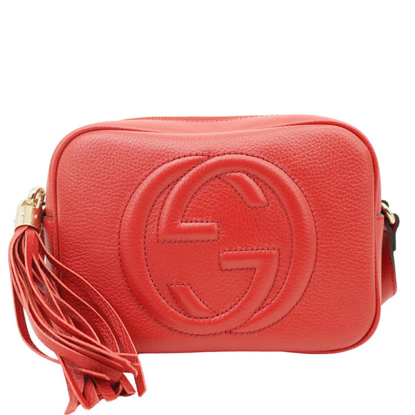 GUCCI Soho Disco Small Leather Crossbody Bag Red 308364
