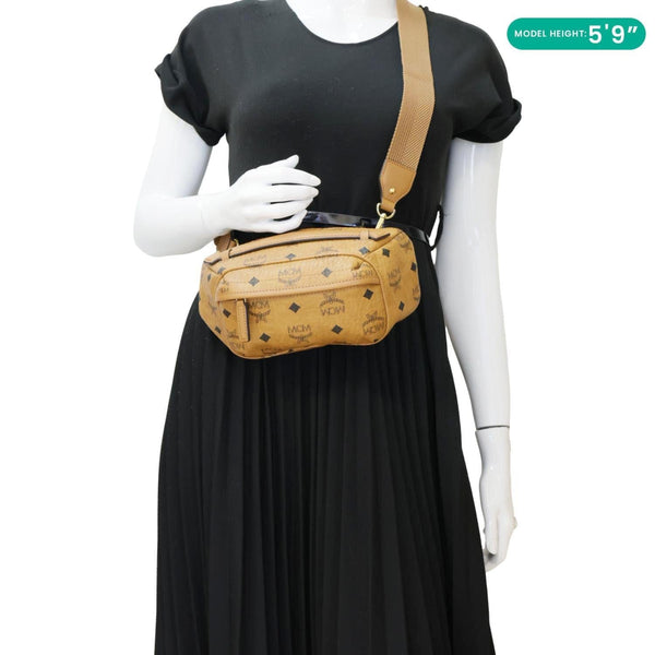 MCM Monogram Visetos Coated Canvas Bumbag Cognac