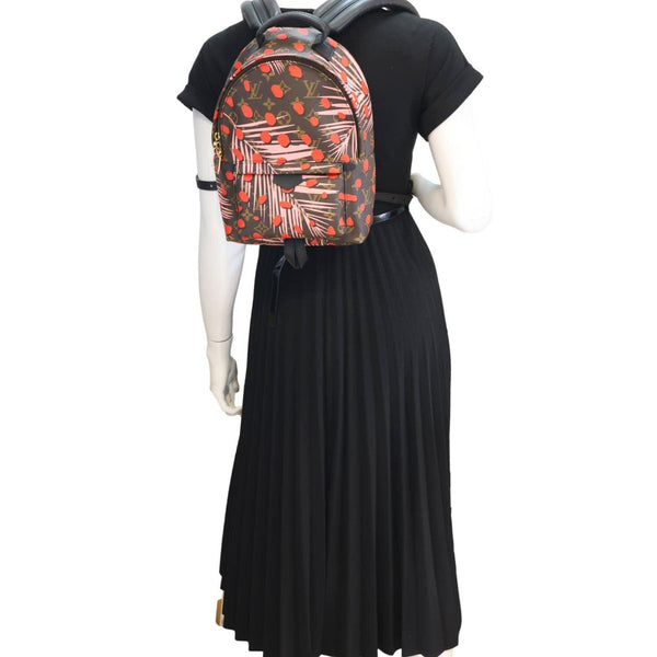 LOUIS VUITTON Palm Springs PM Monogram Jungle Dots Backpack Bag Brown