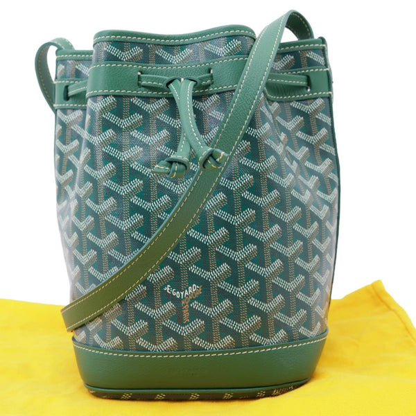 GOYARD Petit Flot PM Canvas Bucket Bag Green